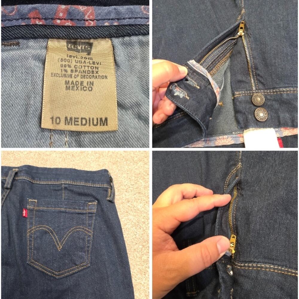 Levi's Dark Indigo Flare Jeans - Women's Wide Leg - Picture 5 of 12